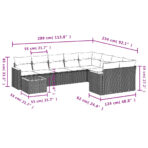 10-teiliges Gartensofa-Set mit Kissen – Bild 8