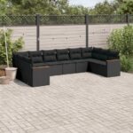 10-tlg. / 11-tlg. Garten-Sofagarnitur mit Kissen Poly Rattan