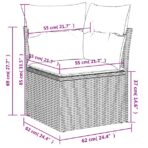10-teiliges Gartensofa-Set mit Kissen, schwarzes Polyrattan – Bild 10