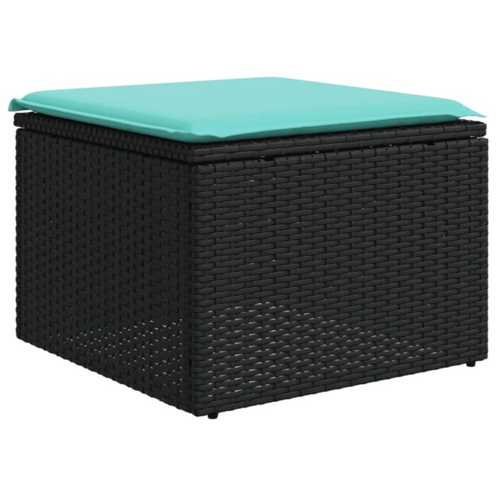 10-tlg. Garten-Sofagarnitur mit Kissen Schwarz Poly Rattan – Bild 6