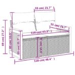 10-tlg. Garten-Sofagarnitur mit Kissen Schwarz Poly Rattan – Bild 8