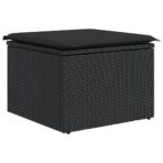10-tlg. Garten-Sofagarnitur mit Kissen Schwarz Poly Rattan – Bild 6