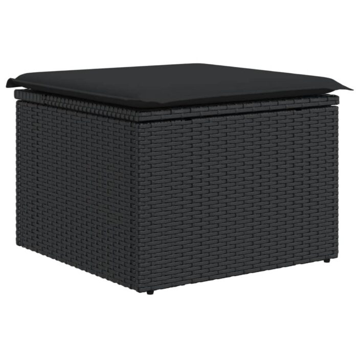 10-tlg. Garten-Sofagarnitur mit Kissen Schwarz Poly Rattan – Bild 6