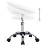 Arbeitshocker auf Rollen Weiss Kunstleder – Bild 4