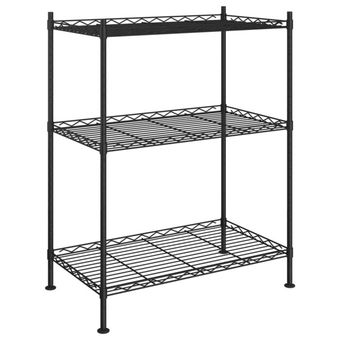 Lagerregal mit 3 Böden 60x35x76 cm Schwarz 150 kg – Bild 2
