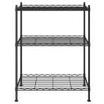 Lagerregal mit 3 Böden 60x35x76 cm Schwarz 150 kg – Bild 3