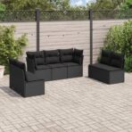 7-tlg. / 8-tlg. Garten-Sofagarnitur mit Kissen Poly Rattan