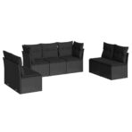 7-tlg. / 8-tlg. Garten-Sofagarnitur mit Kissen Poly Rattan – Bild 2