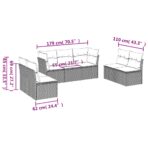 7-tlg. / 8-tlg. Garten-Sofagarnitur mit Kissen Poly Rattan – Bild 3
