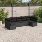 7-tlg. / 8-tlg. Garten-Sofagarnitur mit Kissen Poly Rattan