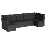 7-tlg. / 8-tlg. Garten-Sofagarnitur mit Kissen Poly Rattan – Bild 2