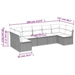 7-tlg. / 8-tlg. Garten-Sofagarnitur mit Kissen Poly Rattan – Bild 3