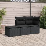 3-tlg. Garten-Sofagarnitur mit Kissen