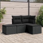 4-tlg. / 5-tlg. Garten-Sofagarnitur mit Kissen Poly Rattan