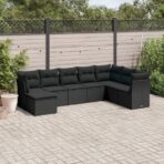 8-tlg. / 9-tlg. Garten-Sofagarnitur mit Kissen Poly Rattan