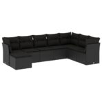 8-tlg. / 9-tlg. Garten-Sofagarnitur mit Kissen Poly Rattan – Bild 2