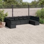 10-tlg. / 11-tlg. Garten-Sofagarnitur mit Kissen Poly Rattan