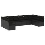 10-tlg. / 11-tlg. Garten-Sofagarnitur mit Kissen Poly Rattan – Bild 2
