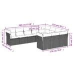 10-tlg. Garten-Sofagarnitur mit Kissen Schwarz Poly Rattan – Bild 3