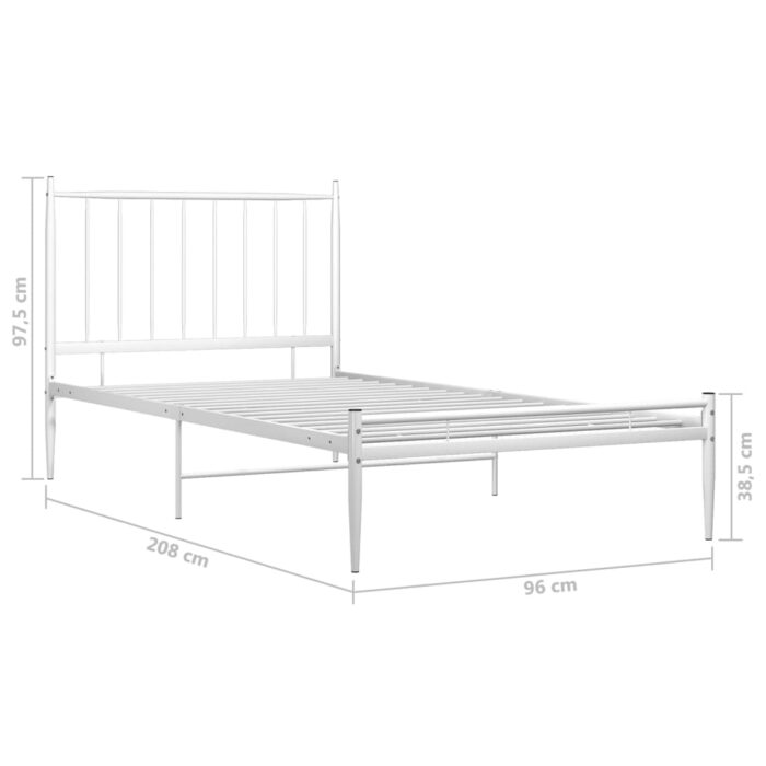 Bett Schwarz Metall 90x200 cm – Bild 7
