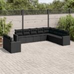 10-tlg. / 11-tlg. Garten-Sofagarnitur mit Kissen Poly Rattan