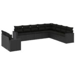 10-tlg. / 11-tlg. Garten-Sofagarnitur mit Kissen Poly Rattan – Bild 2