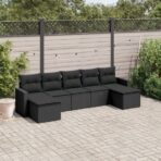 7-tlg. / 8-tlg. Garten-Sofagarnitur mit Kissen Poly Rattan