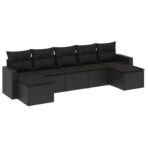 7-tlg. / 8-tlg. Garten-Sofagarnitur mit Kissen Poly Rattan – Bild 2
