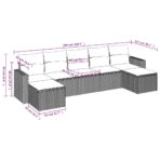7-tlg. / 8-tlg. Garten-Sofagarnitur mit Kissen Poly Rattan – Bild 3