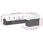9-tlg. Garten-Sofagarnitur mit Kissen Schwarz Poly Rattan – Bild 3