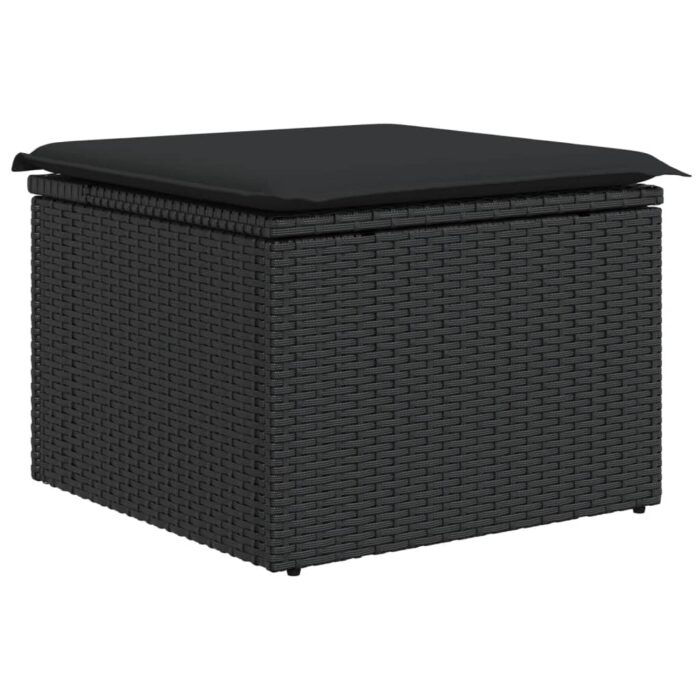 5-tlg. Garten-Sofagarnitur mit Kissen Schwarz Poly Rattan – Bild 3