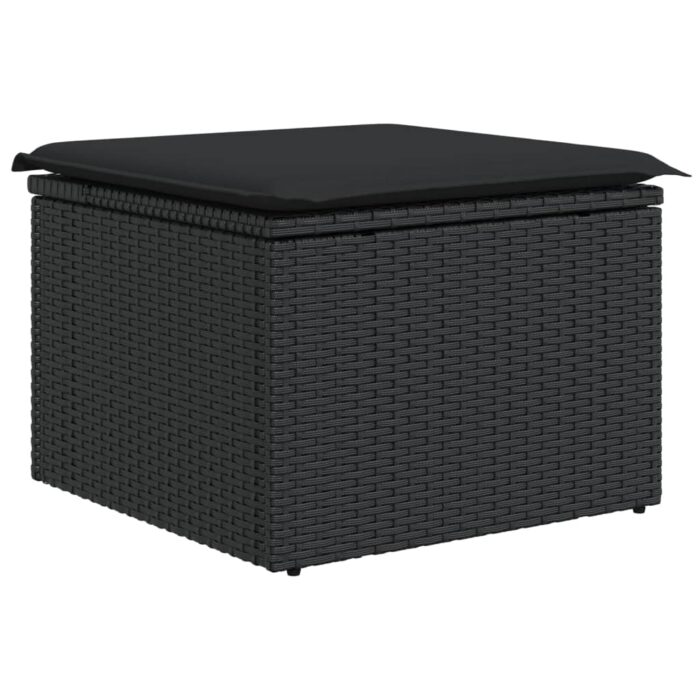 6-tlg. Garten-Sofagarnitur mit Kissen Schwarz Poly Rattan – Bild 3