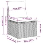 12-tlg. Garten-Sofagarnitur mit Kissen Grau Poly Rattan – Bild 11