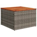 10-tlg. Garten-Sofagarnitur mit Kissen Grau Poly Rattan – Bild 5