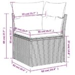 10-teiliges Gartensofa-Set mit Kissen, grau, Polyrattan – Bild 13