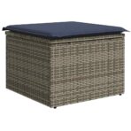 10-teiliges Gartensofa-Set mit Kissen, grau, Polyrattan – Bild 5