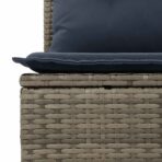 10-teiliges Gartensofa-Set mit Kissen, grau, Polyrattan – Bild 7