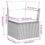 14-tlg. Garten-Sofagarnitur mit Kissen Grau Poly Rattan – Bild 12