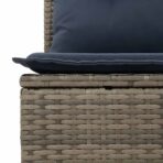 14-tlg. Garten-Sofagarnitur mit Kissen Grau Poly Rattan – Bild 6