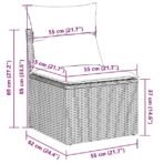 14-tlg. Garten-Sofagarnitur mit Kissen Grau Poly Rattan – Bild 11
