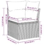14-tlg. Garten-Sofagarnitur mit Kissen Grau Poly Rattan – Bild 12