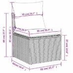 10-teiliges Gartensofa-Set mit Kissen, grau, Polyrattan – Bild 12