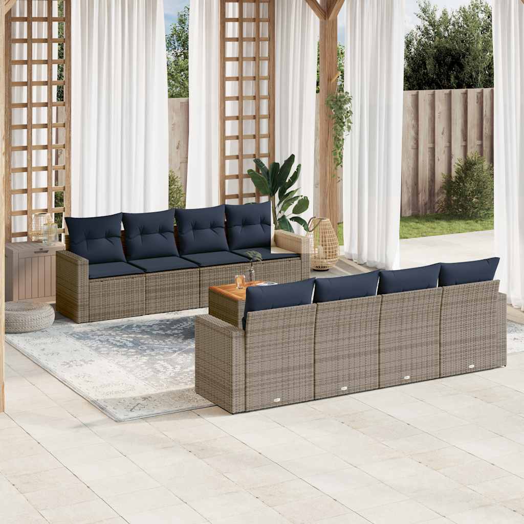 3256376_1.jpg 9-tlg. Garten-Sofagarnitur mit Kissen – Bild 1