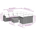 9-tlg. Garten-Sofagarnitur mit Kissen Grau Poly Rattan – Bild 12