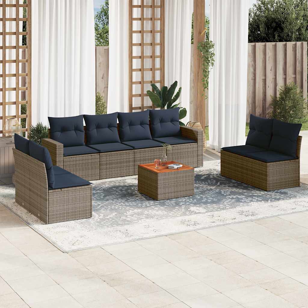 3256418_1.jpg 9-tlg. Garten-Sofagarnitur mit Kissen – Bild 1