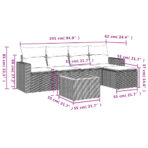 6-tlg. Garten-Sofagarnitur mit Kissen Schwarz Poly Rattan – Bild 11