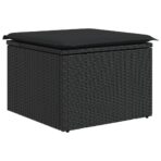 6-tlg. Garten-Sofagarnitur mit Kissen Schwarz Poly Rattan – Bild 9