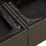 10-tlg. Garten-Sofagarnitur mit Kissen Schwarz Poly Rattan – Bild 7