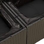 12-tlg. Garten-Sofagarnitur mit Kissen Schwarz Poly Rattan – Bild 6