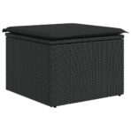 10-tlg. Garten-Sofagarnitur mit Kissen Schwarz Poly Rattan – Bild 9